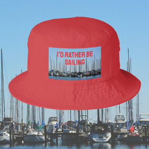 Nautical Sailboats “I’d Rather Be Sailing” Bucket Hat