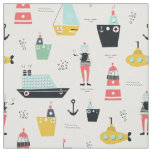 Nautical sailboats lighthouse ships sailorman fabric