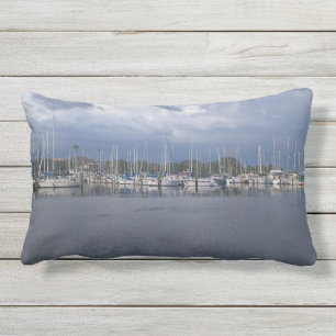 Nautical Sailboats Marina Lumbar Pillow