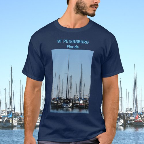 Nautical Sailboats St Petersburg Florida Marina T_Shirt