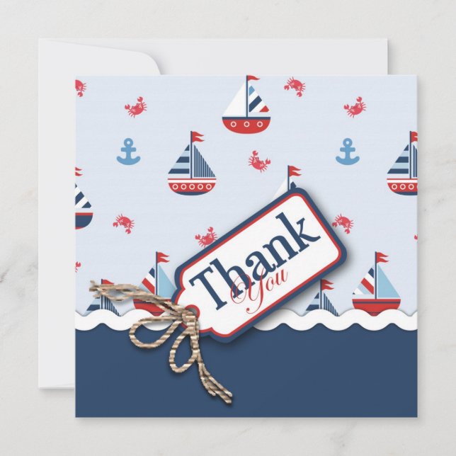 Nautical Sailboats Thank You (Front)