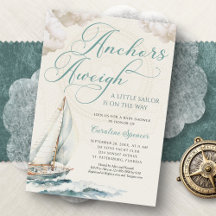 Nautical Sailing Anchor Aweigh Baby Shower