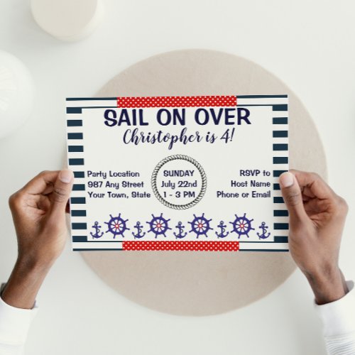 Nautical Sailing Birthday Invitation