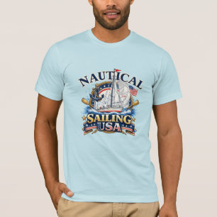 Nautical Sailing Boat Anchor Ocean Graphic Bella T-Shirt