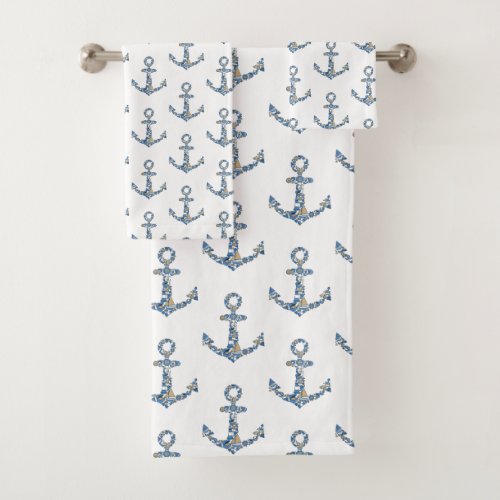 Nautical Sailing Boat Anchor Unusual Lighthouse Bath Towel Set