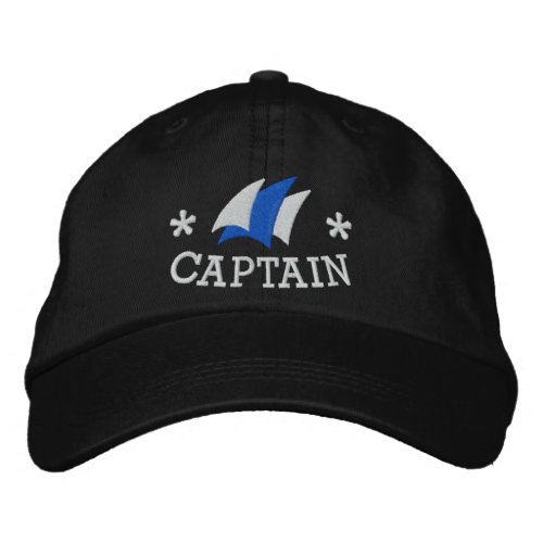 Nautical sailing boat Captains Embroidered Baseball Cap