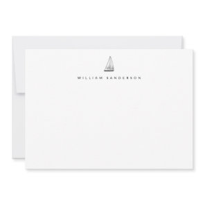Nautical Sailing Boat Correspondence Note Card