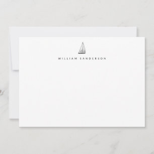 Nautical Sailing Boat Correspondence Note Card