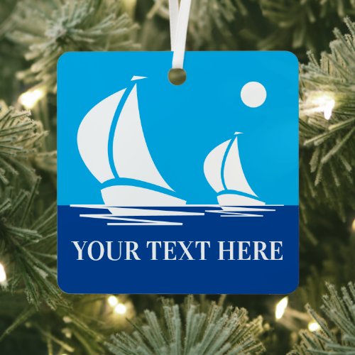 Nautical sailing boat custom Christmas ornament