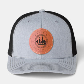 Nautical Sailing Boat Leather Patch Hat