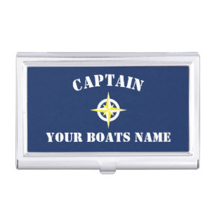 Nautical  sailing captain business card case