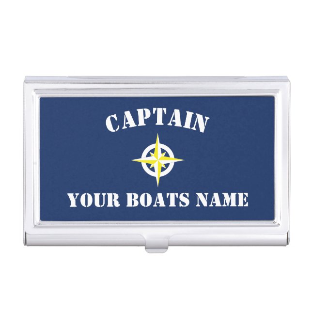 Nautical  sailing captain business card case (Front)