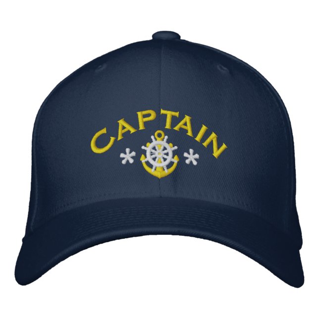 Nautical sailing Captains Embroidered Baseball Cap (Front)