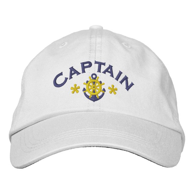Nautical sailing Captains Embroidered Baseball Cap (Front)
