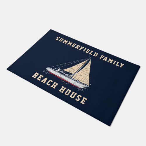 Nautical Sailing Family Beach House Boating Doormat