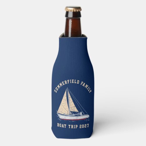 Nautical Sailing Matching Family Boat Trip Bottle Cooler