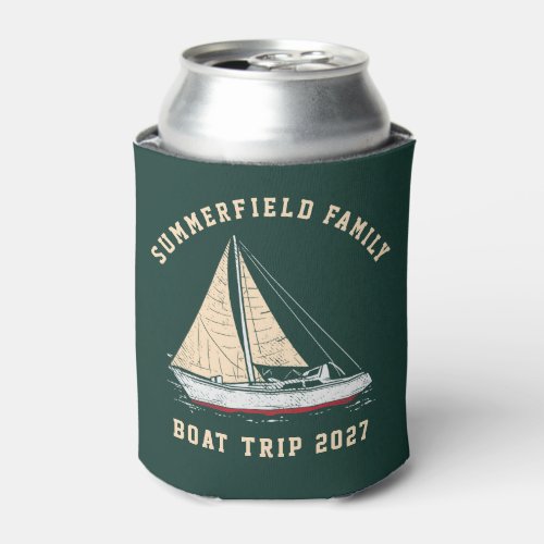 Nautical Sailing Matching Family Boat Trip Can Cooler