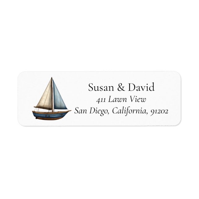 Nautical Sailing Ship Label (Front)