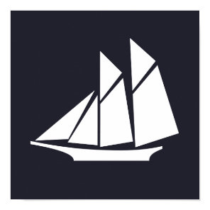 nautical SAILING SHIP silhouette | Poster