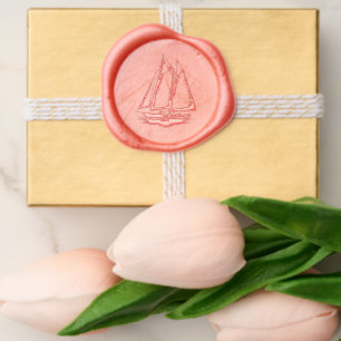 Nautical Sailing Sunset Watercolor Summer Wedding Wax Seal Sticker