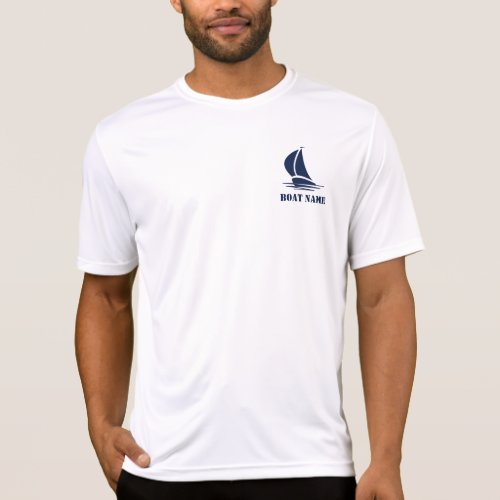 Nautical sailing t shirts with custom boat name