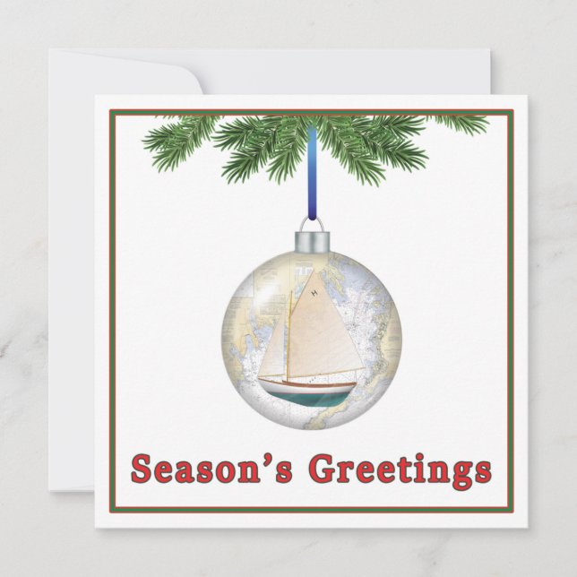 Nautical & Sailing Themed Christmas Card (Front)