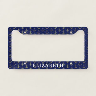 Nautical Sailing Women's Name License Plate Frame