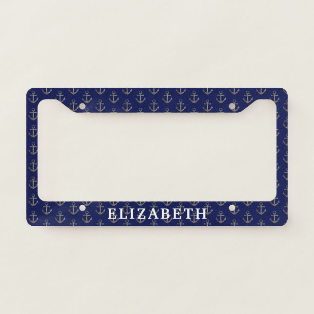 Nautical Sailing Women's Name License Plate Frame (Front)