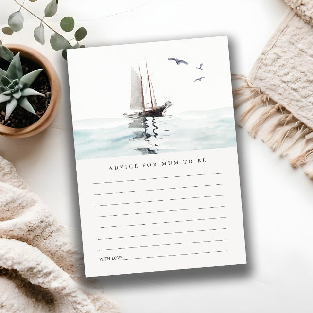 Nautical Sailing Yacht Advice for Mum Baby Shower Enclosure Card (Creator Uploaded)