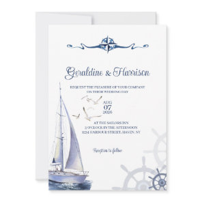 Nautical Sailing Yacht Wedding Invitation