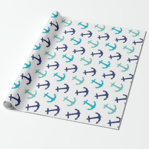 Nautical Sailor Anchors Wrapping Paper