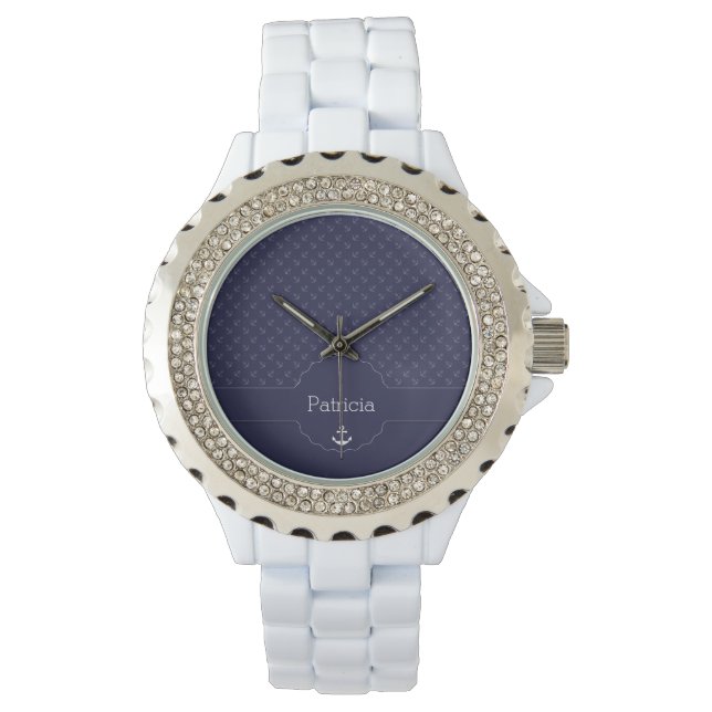 Nautical Sailor Captain Name Gifts Watch (Front)