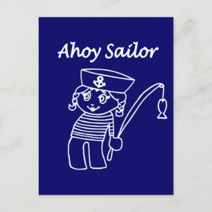 Nautical Sailor Girl Postcard