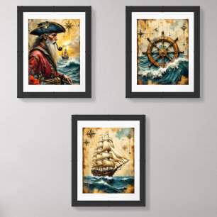 Nautical Sailor Print Set