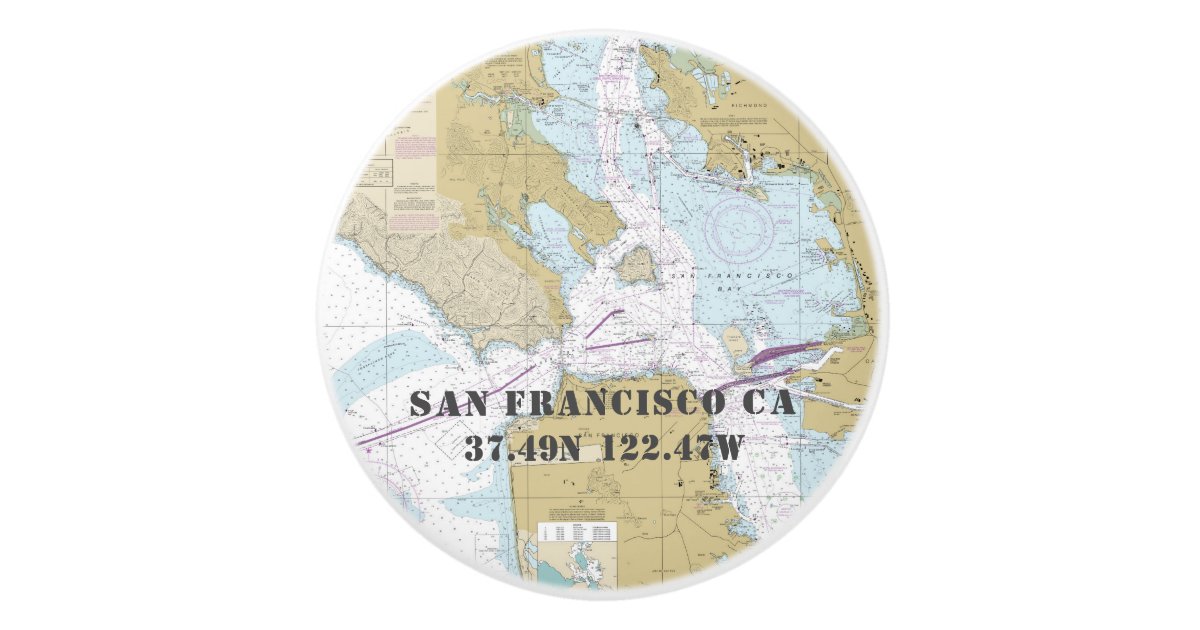Nautical San Francisco CA Latitude Longitude Chart Ceramic Knob Zazzle Nautical San Francisco CA Latitude Longitude Chart Ceramic Knob Zazzle