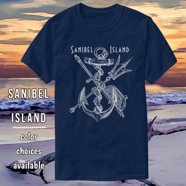 Nautical Sanibel Island Florida Ships Anchor  T-Shirt (Creator Uploaded)
