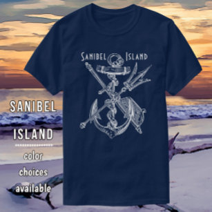 Nautical Sanibel Island Ships Kedge Anchor Trident T-Shirt