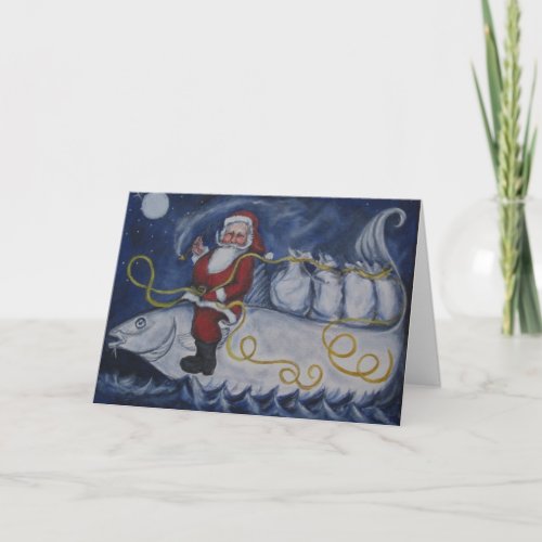 Nautical Santa Holiday Card