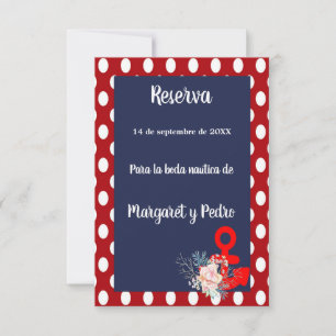 Nautical Save the Date for Wedding in Spanish