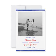 Nautical Save the Date Rustic Blue Paint Photo