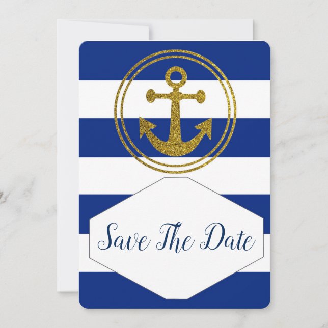 Nautical Save the Date Wedding Invitation (Front)