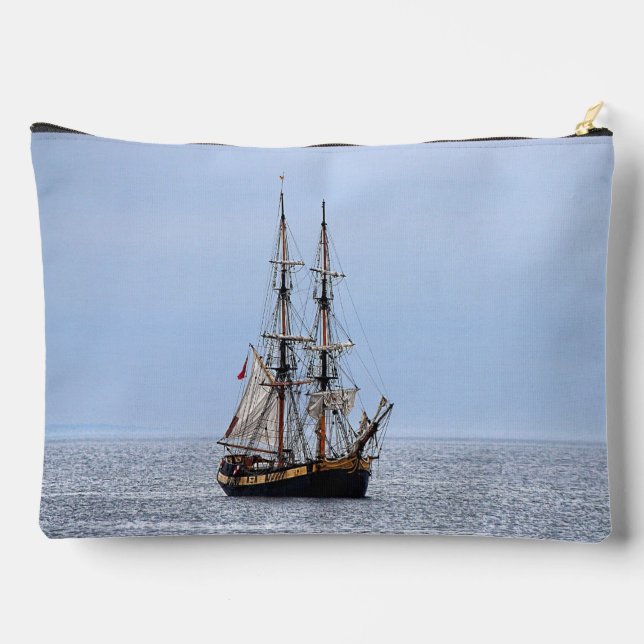 Nautical Schooner Blue Skies Accessory Pouch (Back)