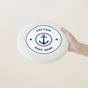Nautical Sea Anchor Captain Your Boat or Name Wham-O Frisbee