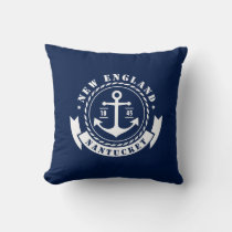 Nautical, Sea, Anchor, Label, Throw Pillow