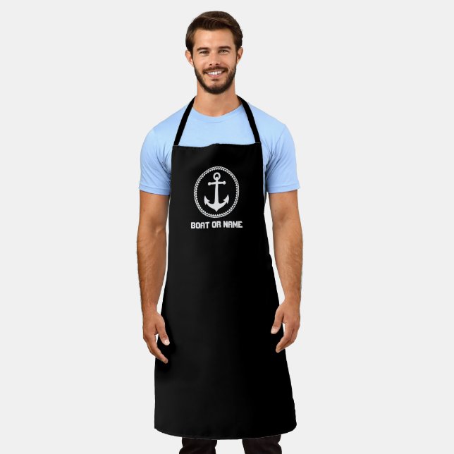 Nautical Sea Anchor with Your Name Boat or Text Apron (Worn)