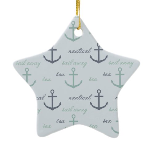 Nautical Sea Anchors Ceramic Ornament