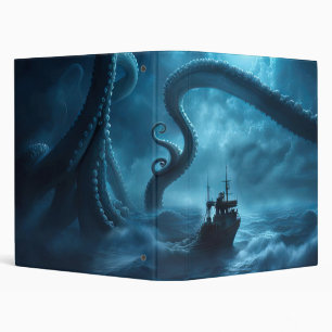 Nautical Sea and Kraken Octopus Cool 3 Ring Binder