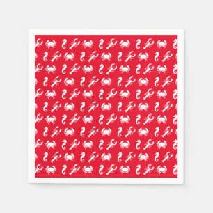 Nautical Sea Animals pattern lobster crab seahorse Napkins