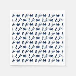 Nautical Sea Animals pattern lobster crab seahorse Napkins