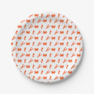 Nautical Sea Animals pattern lobster crab seahorse Paper Plates